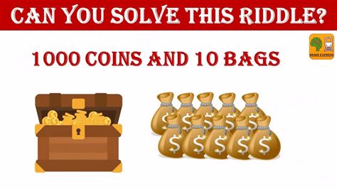 10 bags of coins riddle 1 bag is fake|1000 coins in a bag.